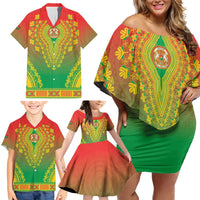 Personalized Burkina Faso African Dashiki Family Matching Off Shoulder Short Dress and Hawaiian Shirt - Wonder Print Shop