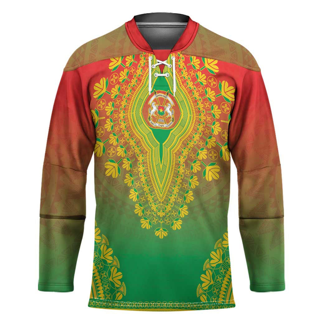 Personalized Burkina Faso African Dashiki Hockey Jersey - Wonder Print Shop