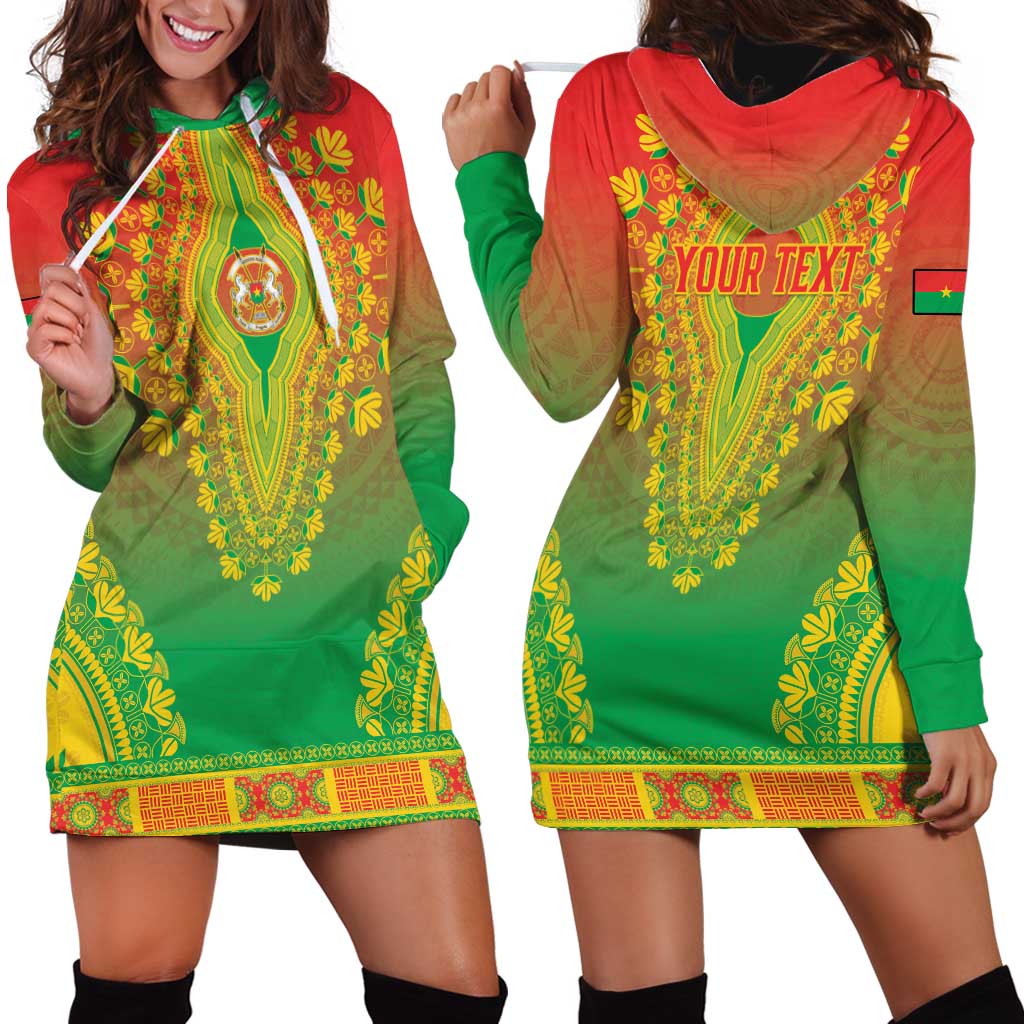 Personalized Burkina Faso African Dashiki Hoodie Dress - Wonder Print Shop