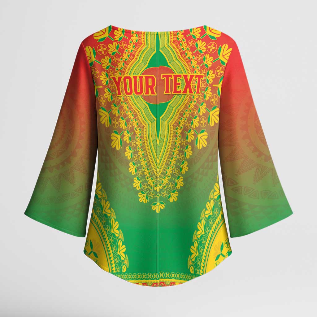 Personalized Burkina Faso African Dashiki Kimono Sleeve Blouse - Wonder Print Shop