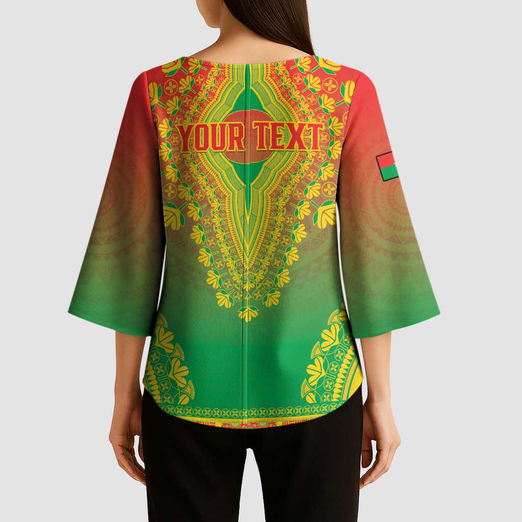 Personalized Burkina Faso African Dashiki Kimono Sleeve Blouse - Wonder Print Shop