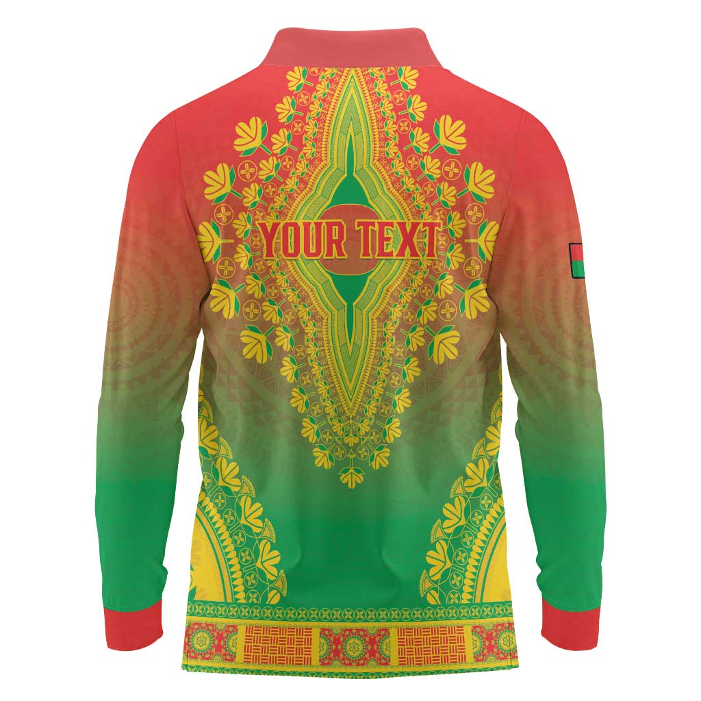 Personalized Burkina Faso African Dashiki Long Sleeve Polo Shirt - Wonder Print Shop