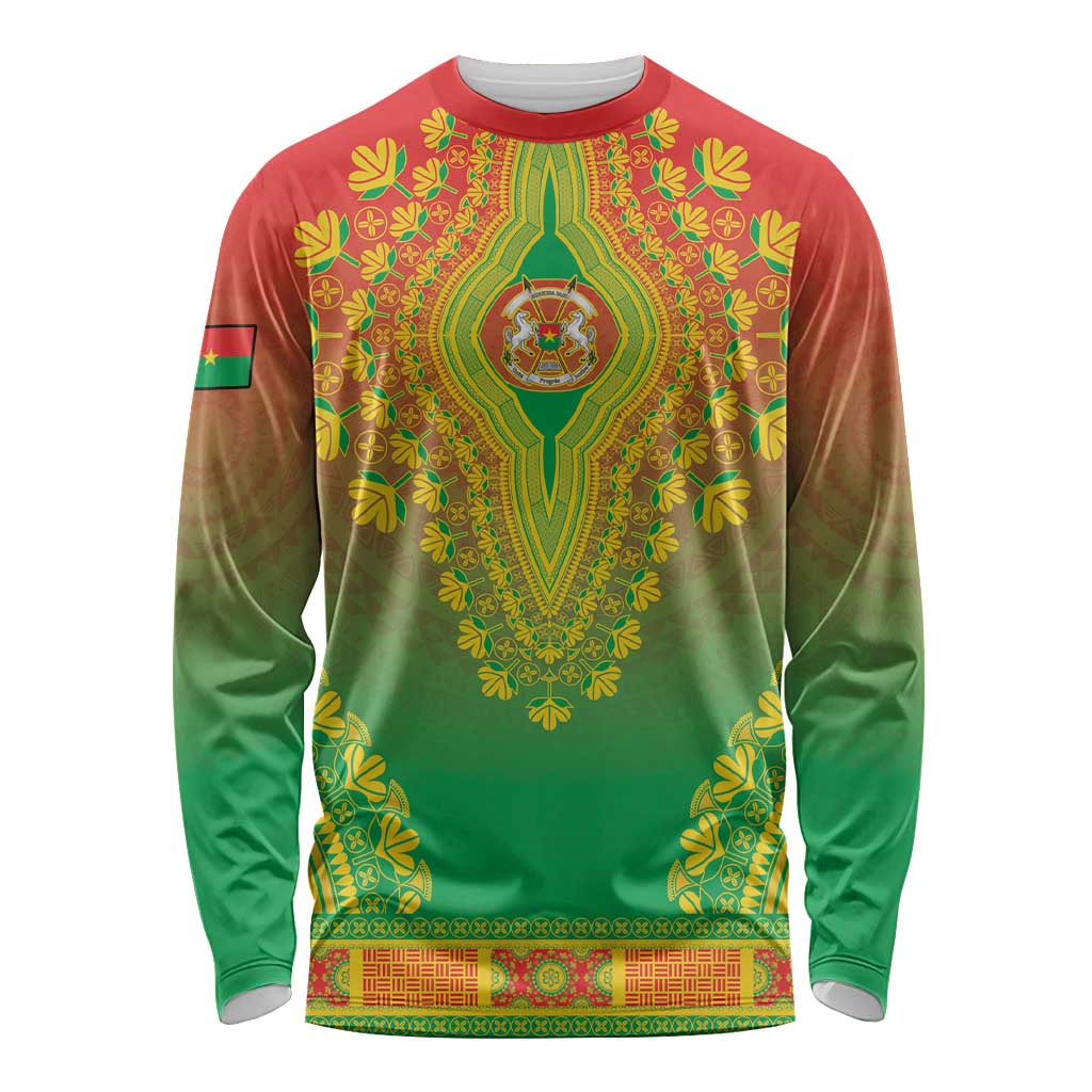 Personalized Burkina Faso African Dashiki Long Sleeve Shirt - Wonder Print Shop