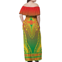 Personalized Burkina Faso African Dashiki Off Shoulder Maxi Dress - Wonder Print Shop
