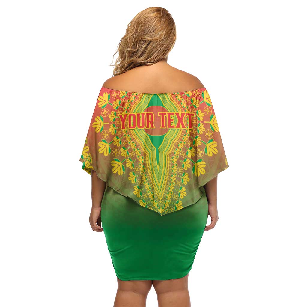 Personalized Burkina Faso African Dashiki Off Shoulder Short Dress - Wonder Print Shop