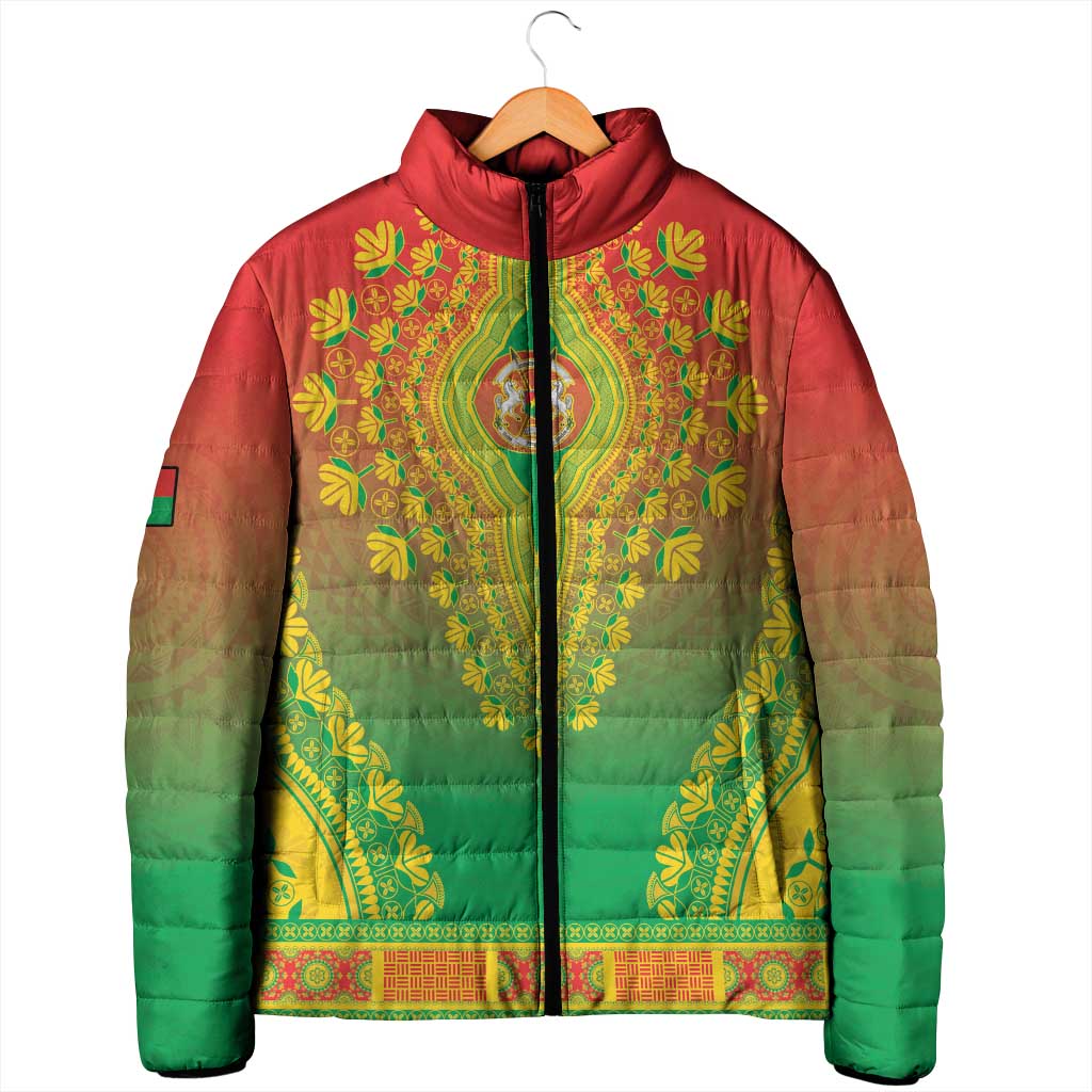 Personalized Burkina Faso African Dashiki Padded Jacket - Wonder Print Shop