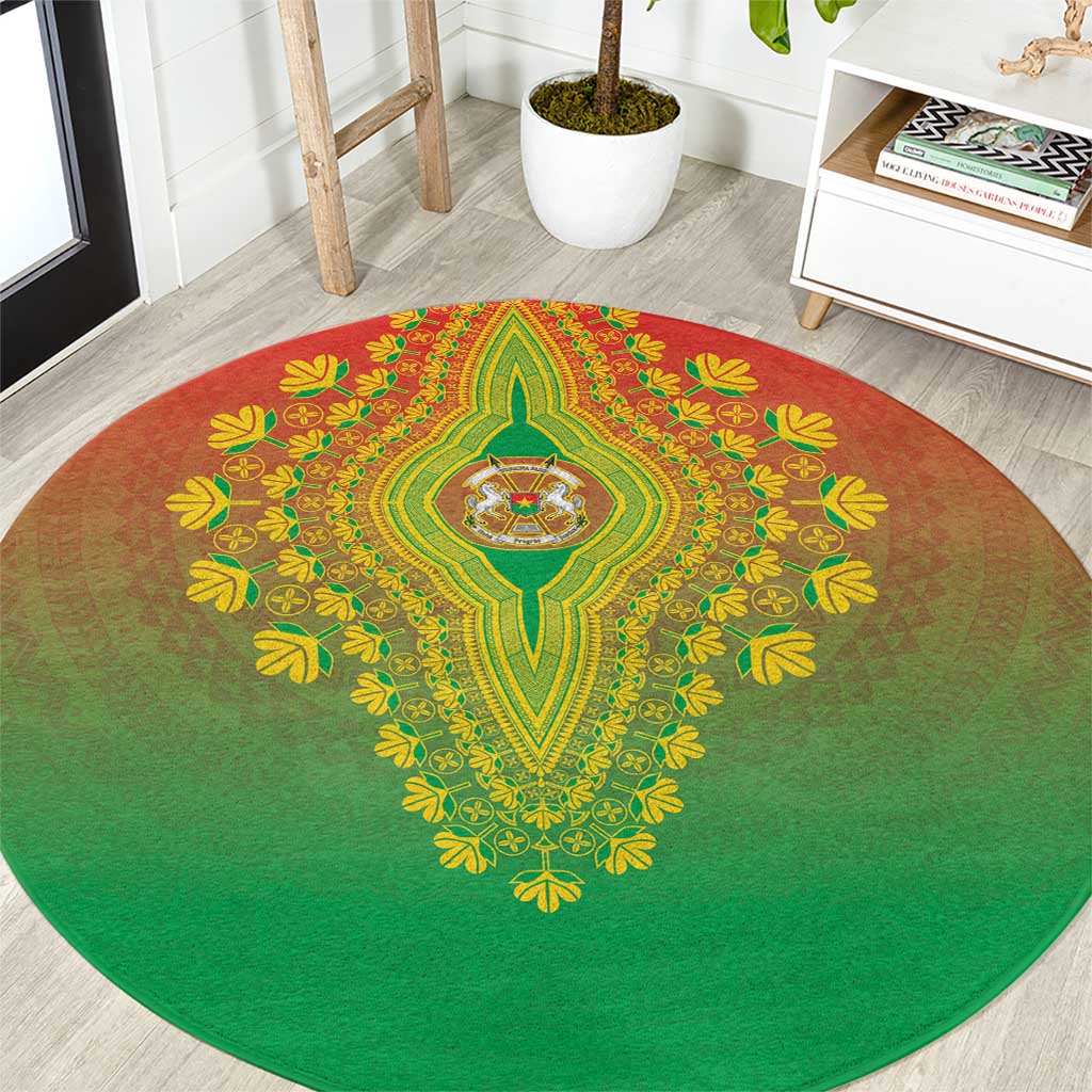 Burkina Faso African Dashiki Round Carpet - Wonder Print Shop