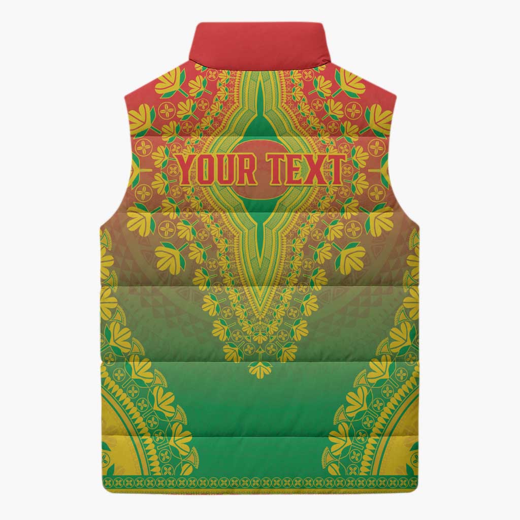 Personalized Burkina Faso African Dashiki Sleeveless Puffer Jacket - Wonder Print Shop