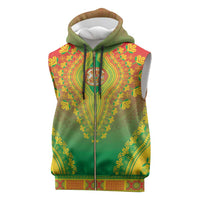 Personalized Burkina Faso African Dashiki Sleeveless Zip Hoodie - Wonder Print Shop