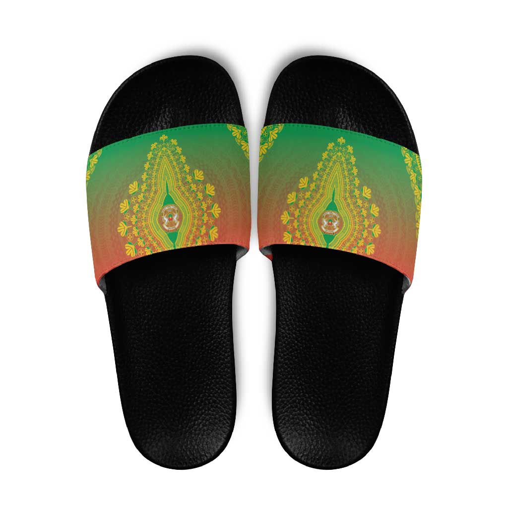 Burkina Faso African Dashiki Slide Sandals - Wonder Print Shop