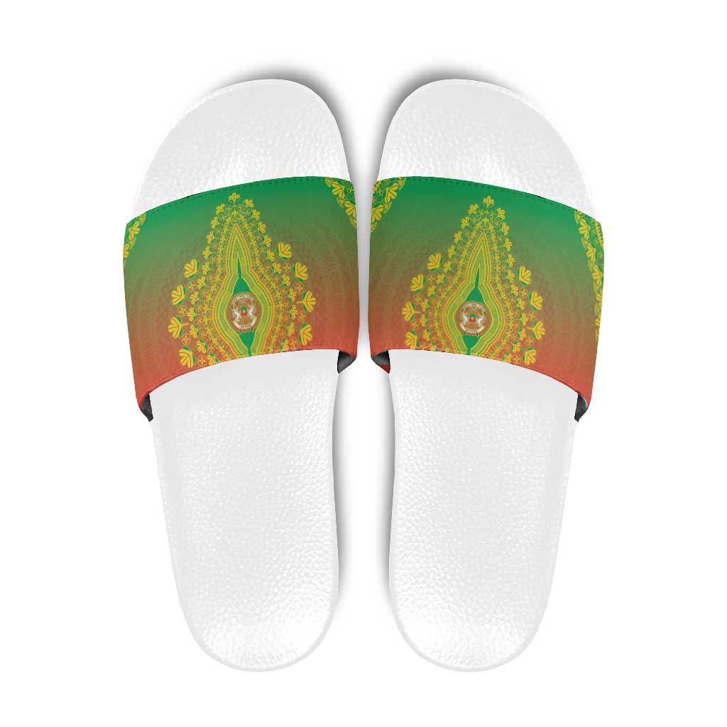 Burkina Faso African Dashiki Slide Sandals - Wonder Print Shop