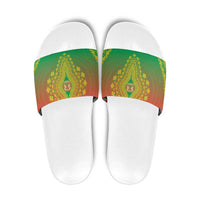 Burkina Faso African Dashiki Slide Sandals - Wonder Print Shop