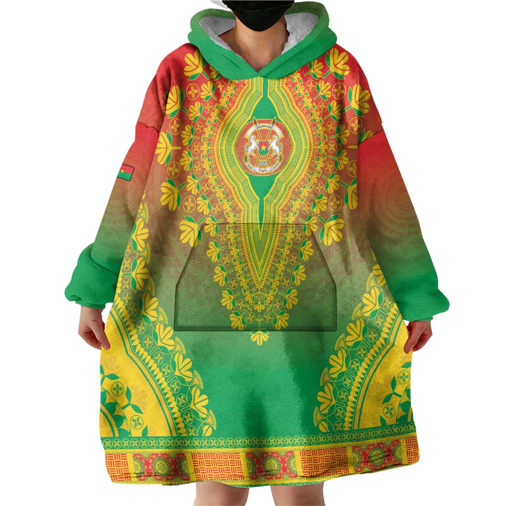 Personalized Burkina Faso African Dashiki Wearable Blanket Hoodie - Wonder Print Shop