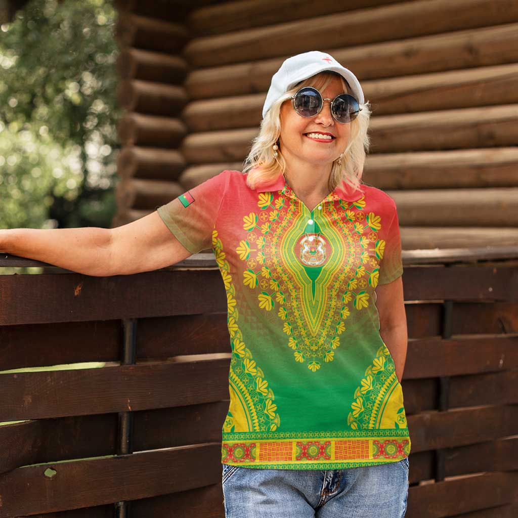 Personalized Burkina Faso African Dashiki Women Polo Shirt - Wonder Print Shop