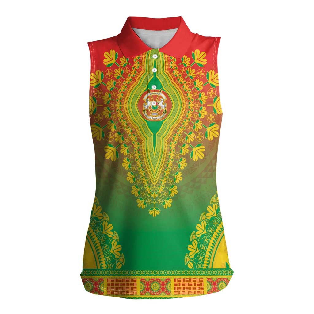 Personalized Burkina Faso African Dashiki Women Sleeveless Polo Shirt - Wonder Print Shop