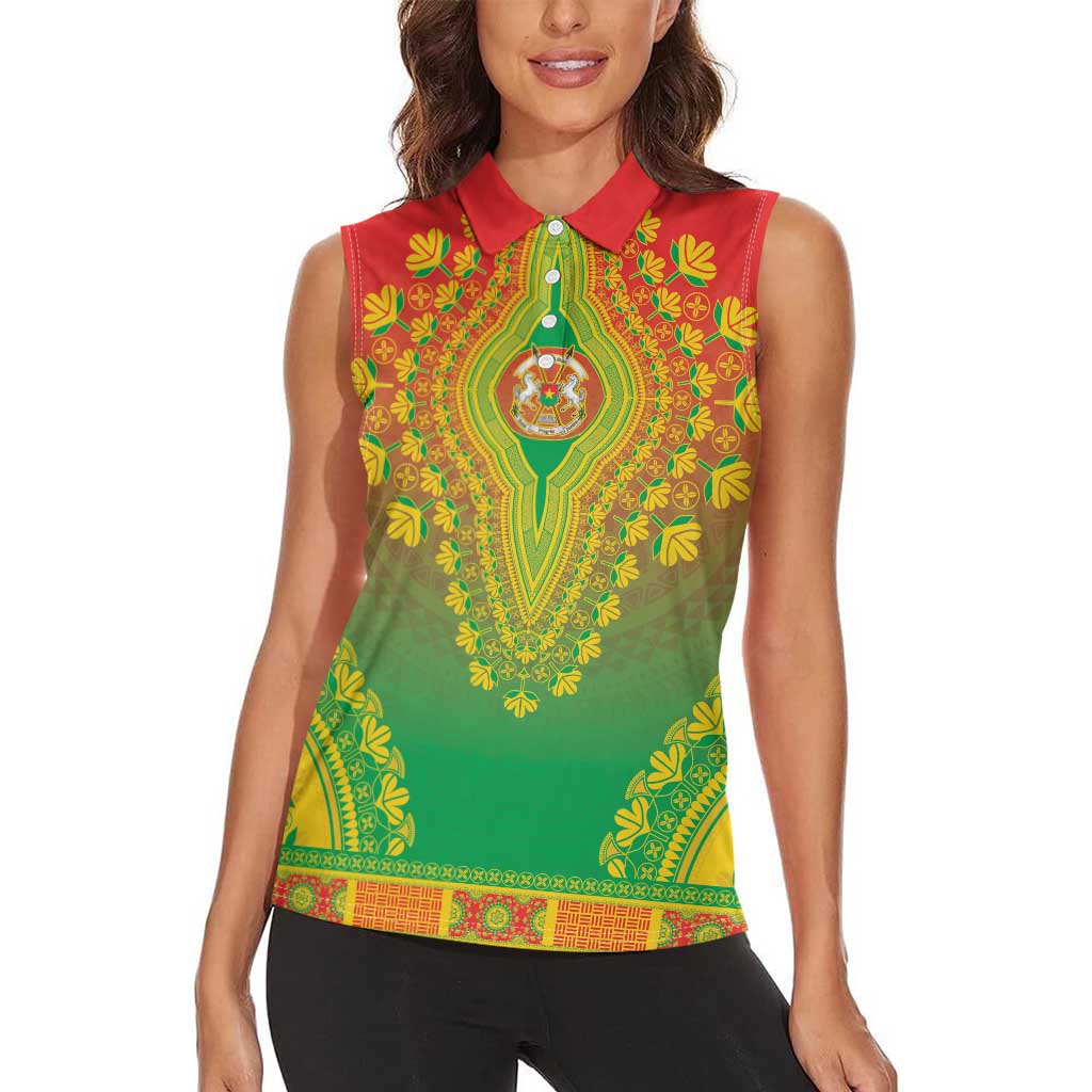 Personalized Burkina Faso African Dashiki Women Sleeveless Polo Shirt - Wonder Print Shop
