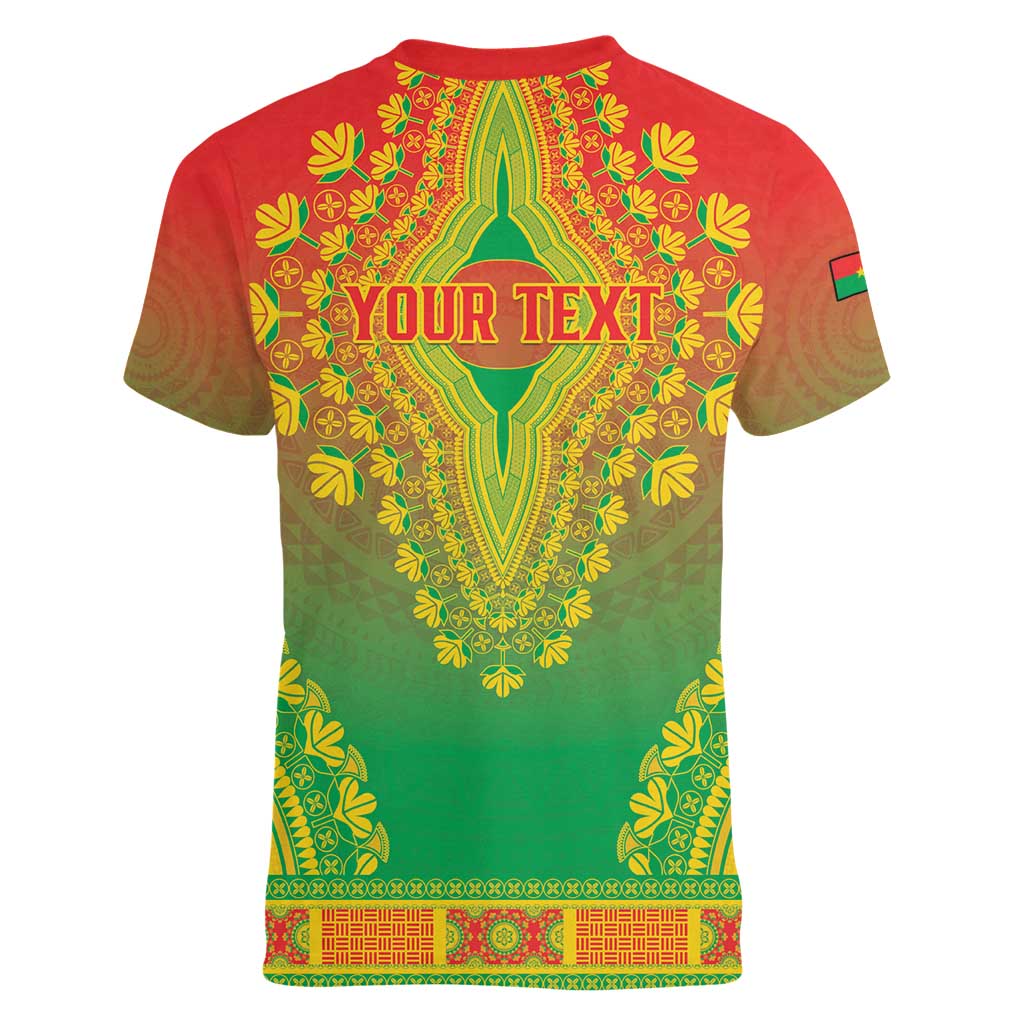 Personalized Burkina Faso African Dashiki Women V-Neck T-Shirt - Wonder Print Shop