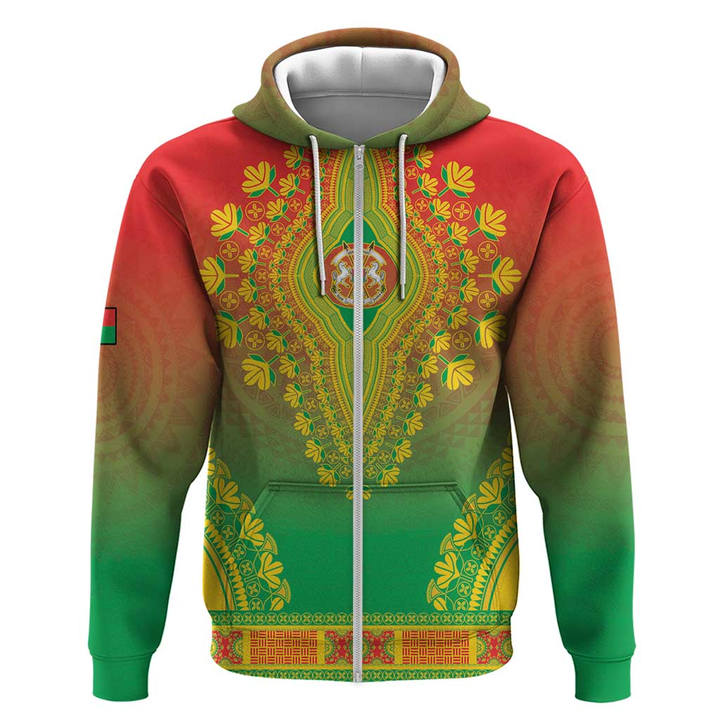 Personalized Burkina Faso African Dashiki Zip Hoodie - Wonder Print Shop