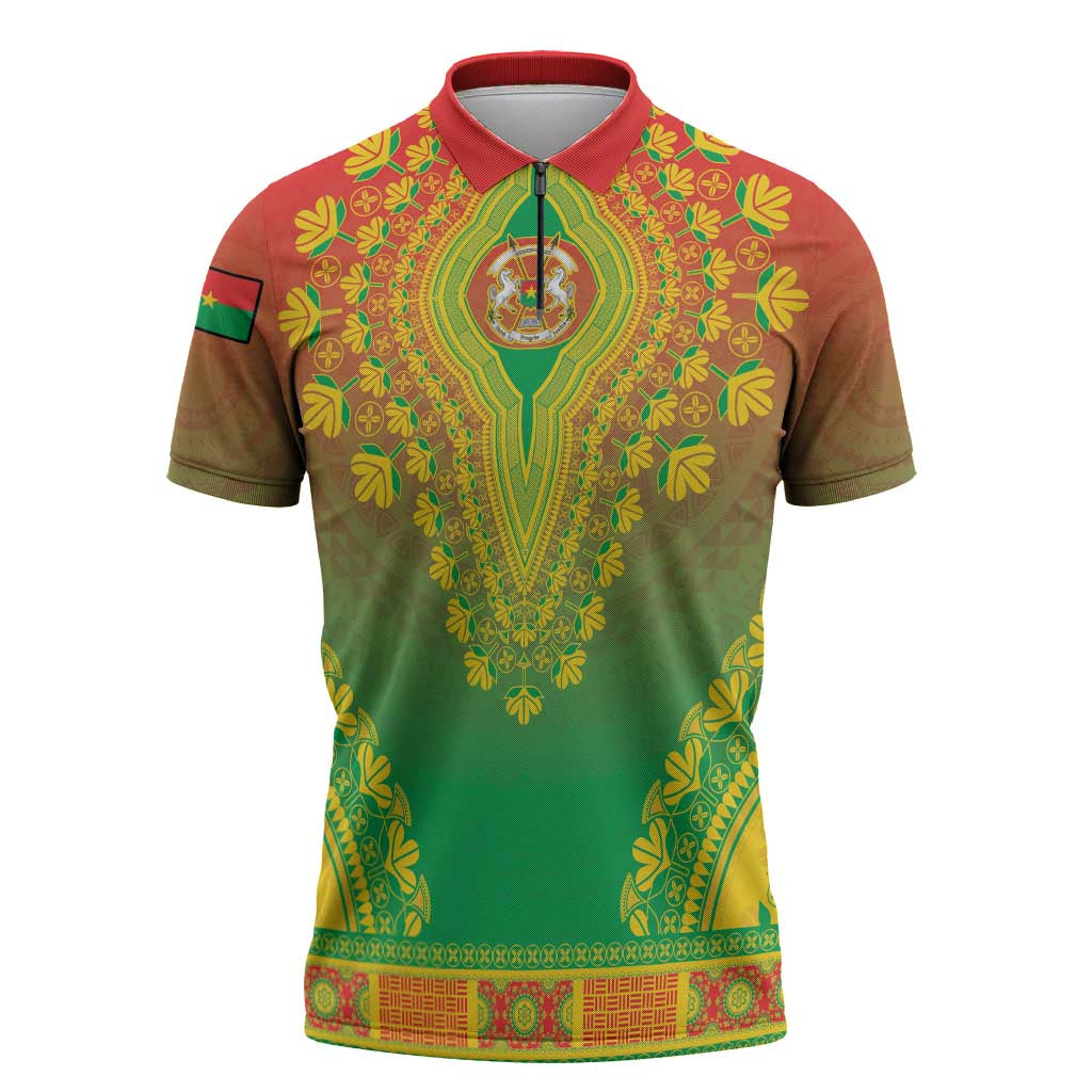 Personalized Burkina Faso African Dashiki Zipper Polo Shirt - Wonder Print Shop