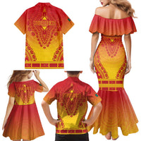 Personalized Cameroon African Dashiki Family Matching Mermaid Dress and Hawaiian Shirt - Wonder Print Shop