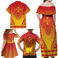 Personalized Cameroon African Dashiki Family Matching Off Shoulder Maxi Dress and Hawaiian Shirt - Wonder Print Shop