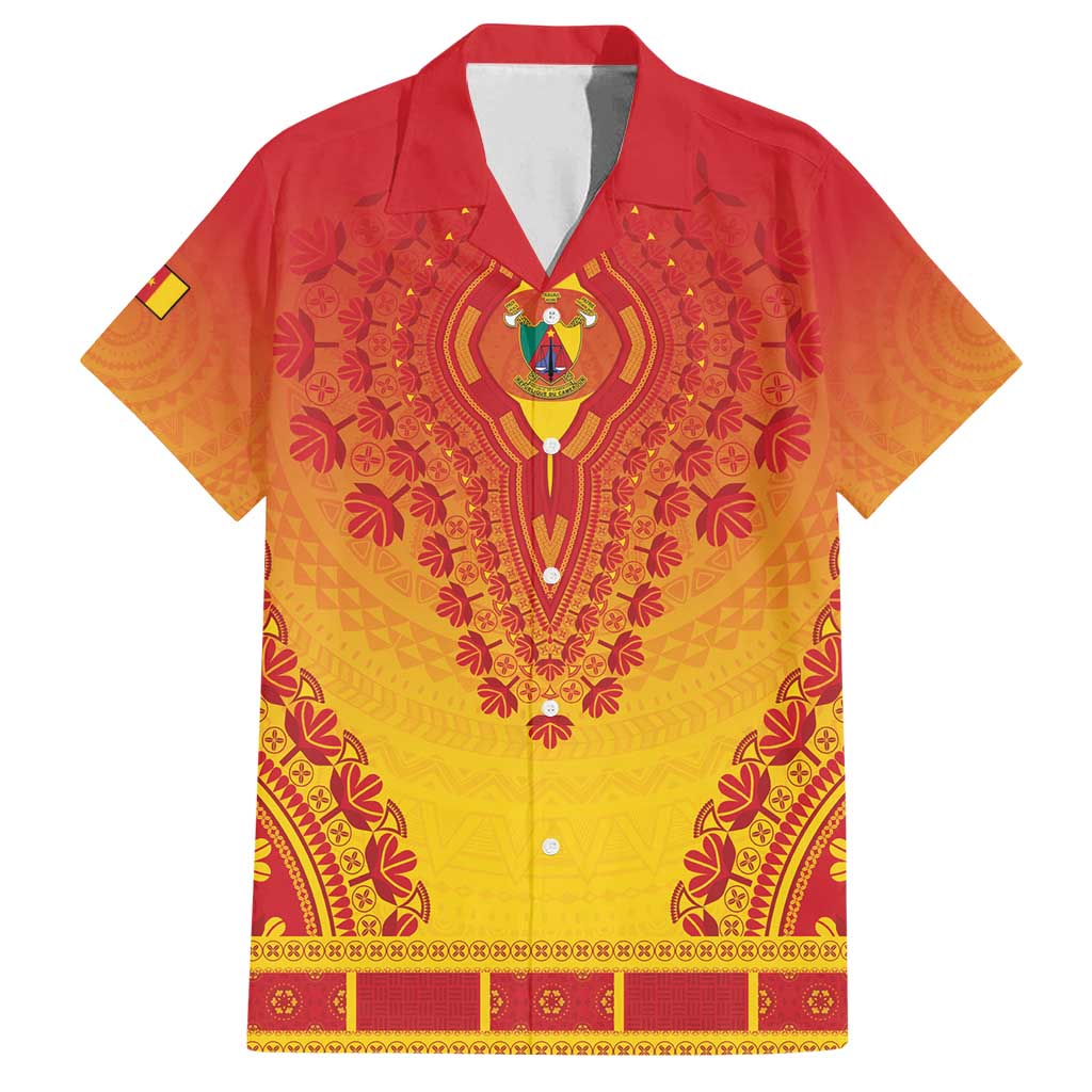 Personalized Cameroon African Dashiki Family Matching Off Shoulder Maxi Dress and Hawaiian Shirt - Wonder Print Shop