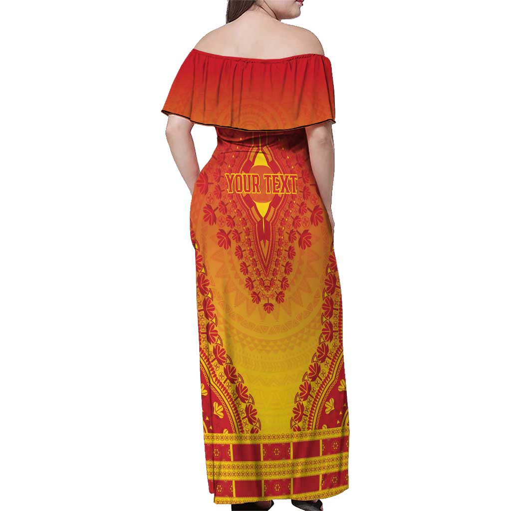 Personalized Cameroon African Dashiki Family Matching Off Shoulder Maxi Dress and Hawaiian Shirt - Wonder Print Shop