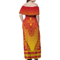 Personalized Cameroon African Dashiki Family Matching Off Shoulder Maxi Dress and Hawaiian Shirt - Wonder Print Shop