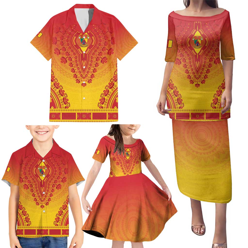 Personalized Cameroon African Dashiki Family Matching Puletasi and Hawaiian Shirt - Wonder Print Shop