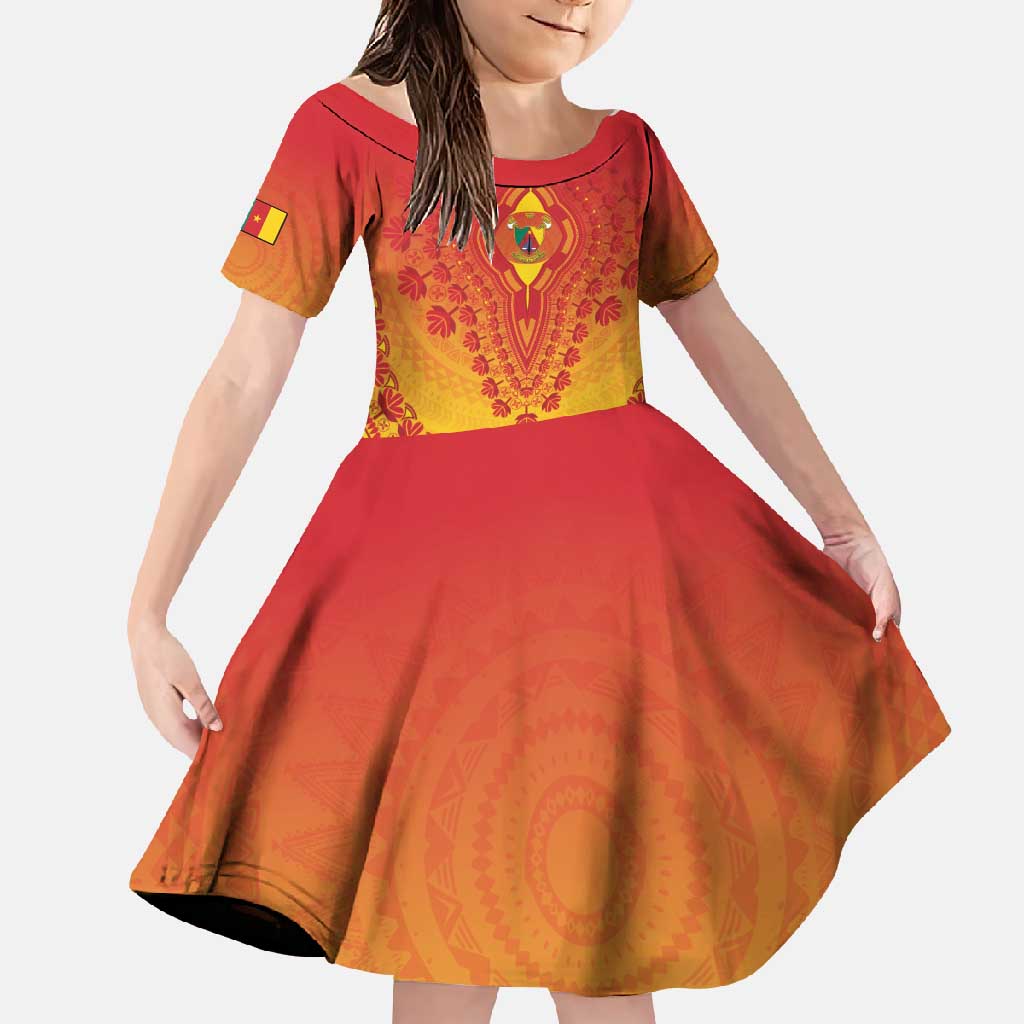 Personalized Cameroon African Dashiki Family Matching Summer Maxi Dress and Hawaiian Shirt - Wonder Print Shop