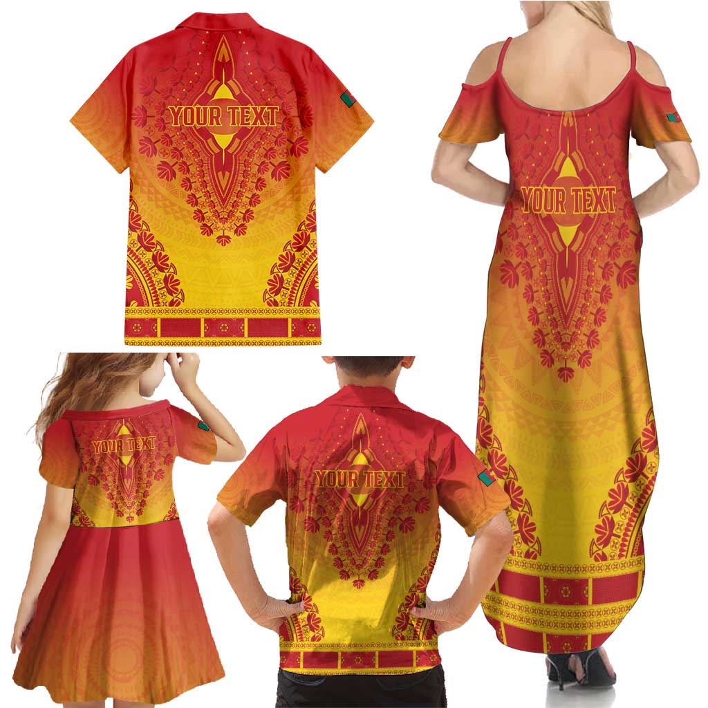 Personalized Cameroon African Dashiki Family Matching Summer Maxi Dress and Hawaiian Shirt - Wonder Print Shop