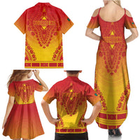 Personalized Cameroon African Dashiki Family Matching Summer Maxi Dress and Hawaiian Shirt - Wonder Print Shop