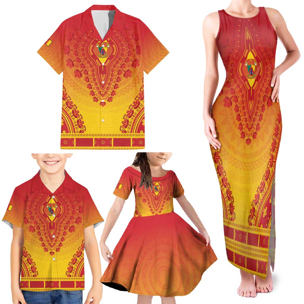 Personalized Cameroon African Dashiki Family Matching Tank Maxi Dress and Hawaiian Shirt - Wonder Print Shop