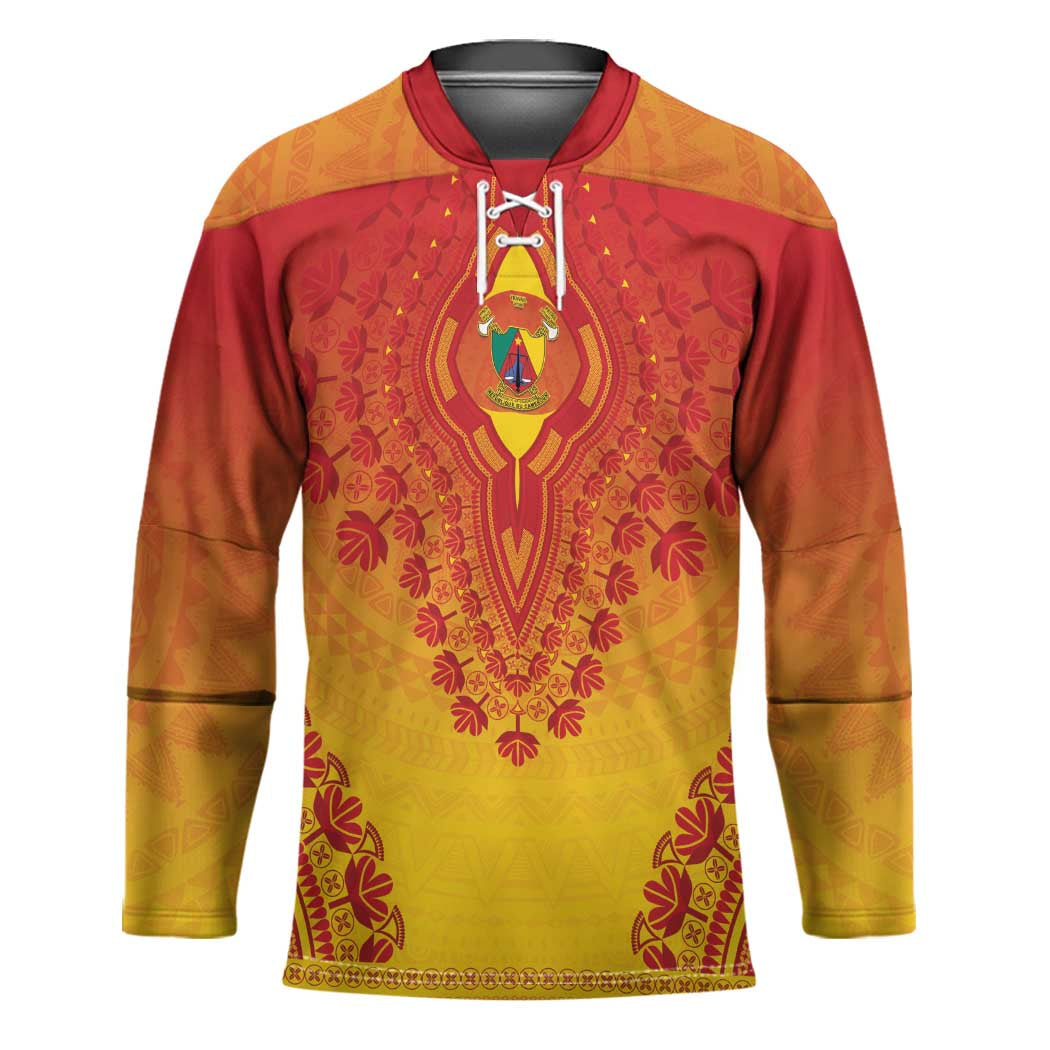 Personalized Cameroon African Dashiki Hockey Jersey - Wonder Print Shop