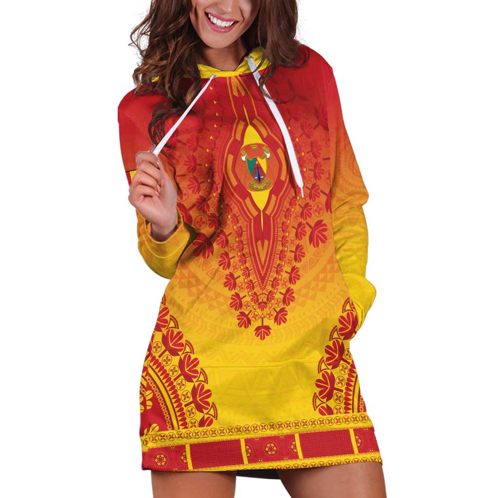 Personalized Cameroon African Dashiki Hoodie Dress - Wonder Print Shop