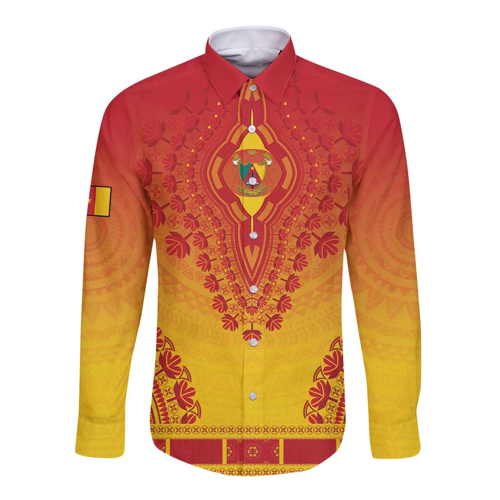 Personalized Cameroon African Dashiki Long Sleeve Button Shirt - Wonder Print Shop