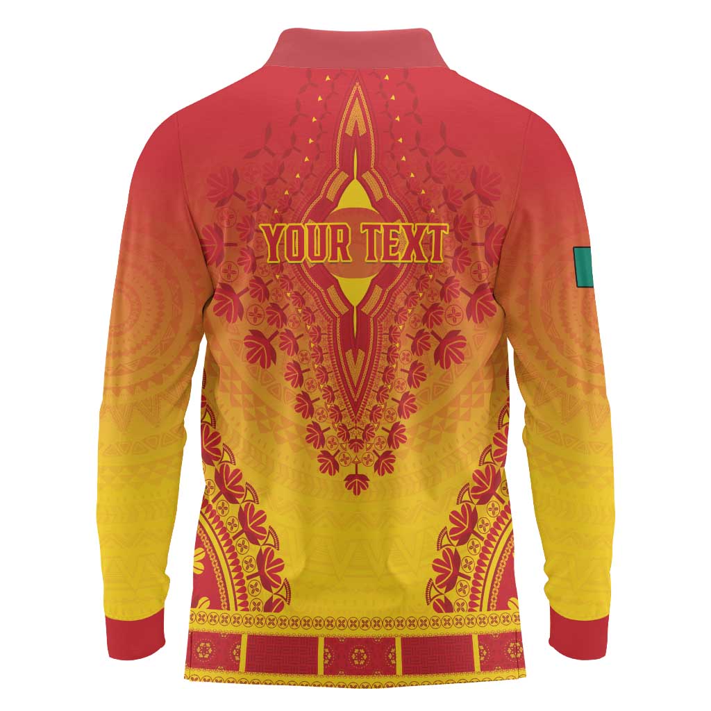 Personalized Cameroon African Dashiki Long Sleeve Polo Shirt - Wonder Print Shop