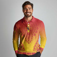 Personalized Cameroon African Dashiki Long Sleeve Polo Shirt - Wonder Print Shop