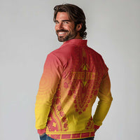 Personalized Cameroon African Dashiki Long Sleeve Polo Shirt - Wonder Print Shop