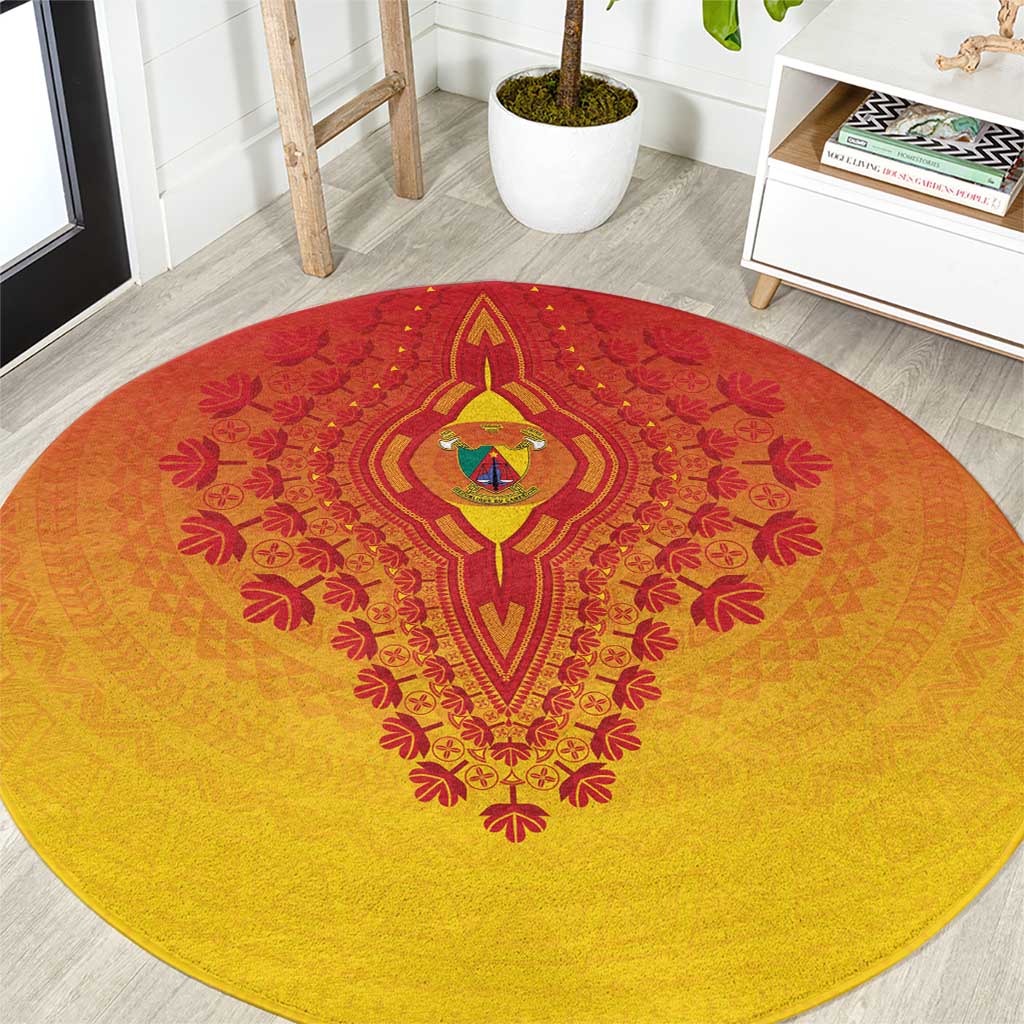 Cameroon African Dashiki Round Carpet - Wonder Print Shop