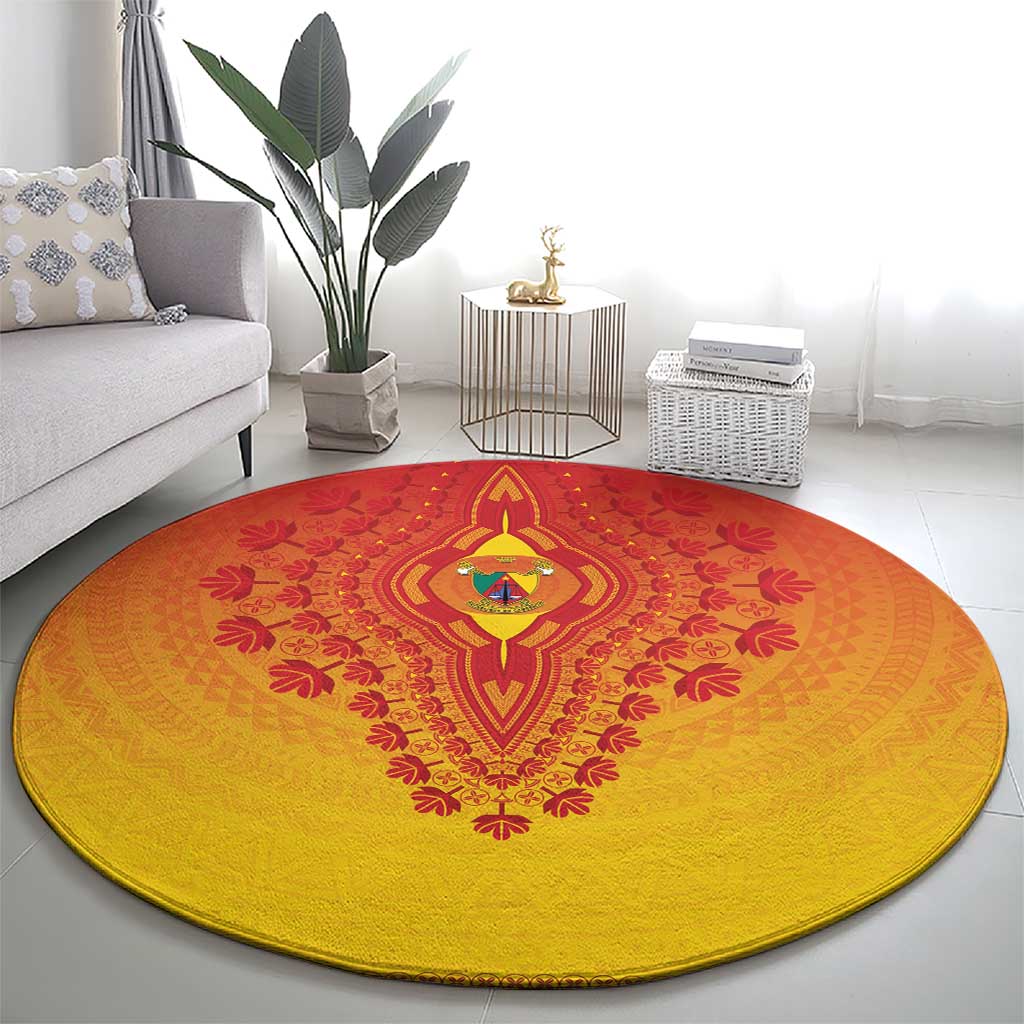 Cameroon African Dashiki Round Carpet - Wonder Print Shop