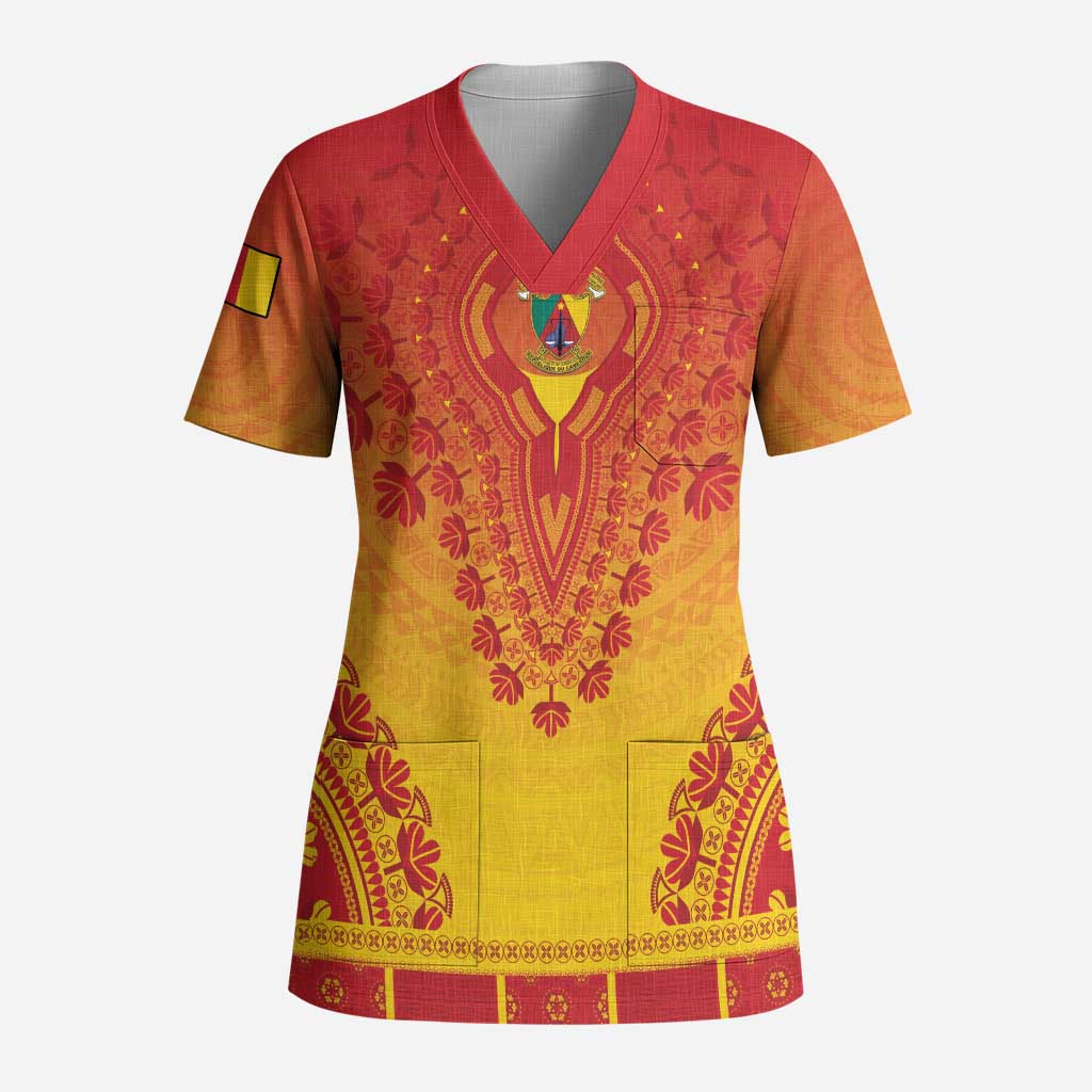 Personalized Cameroon African Dashiki Scrub Top - Wonder Print Shop