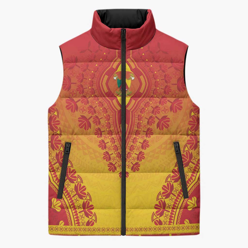 Personalized Cameroon African Dashiki Sleeveless Puffer Jacket - Wonder Print Shop