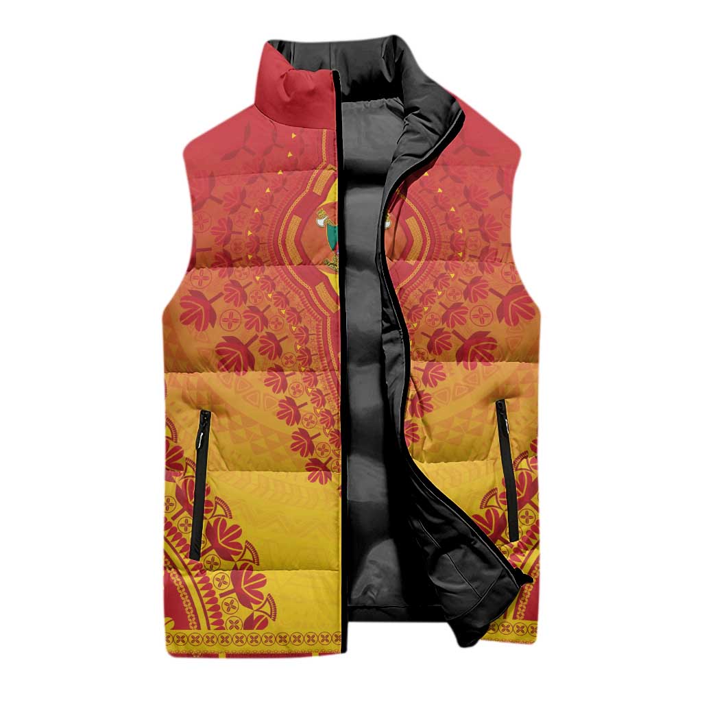 Personalized Cameroon African Dashiki Sleeveless Puffer Jacket - Wonder Print Shop