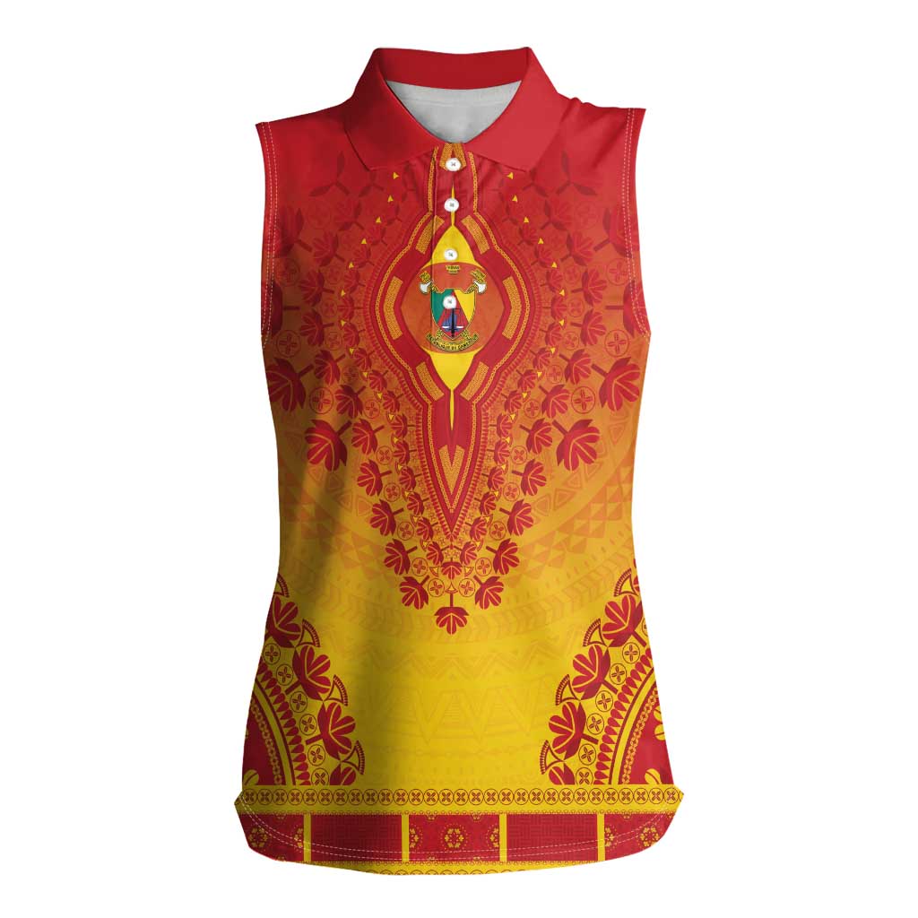 Personalized Cameroon African Dashiki Women Sleeveless Polo Shirt - Wonder Print Shop