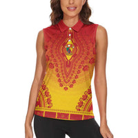 Personalized Cameroon African Dashiki Women Sleeveless Polo Shirt - Wonder Print Shop