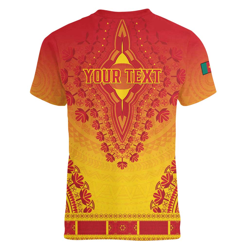 Personalized Cameroon African Dashiki Women V-Neck T-Shirt - Wonder Print Shop