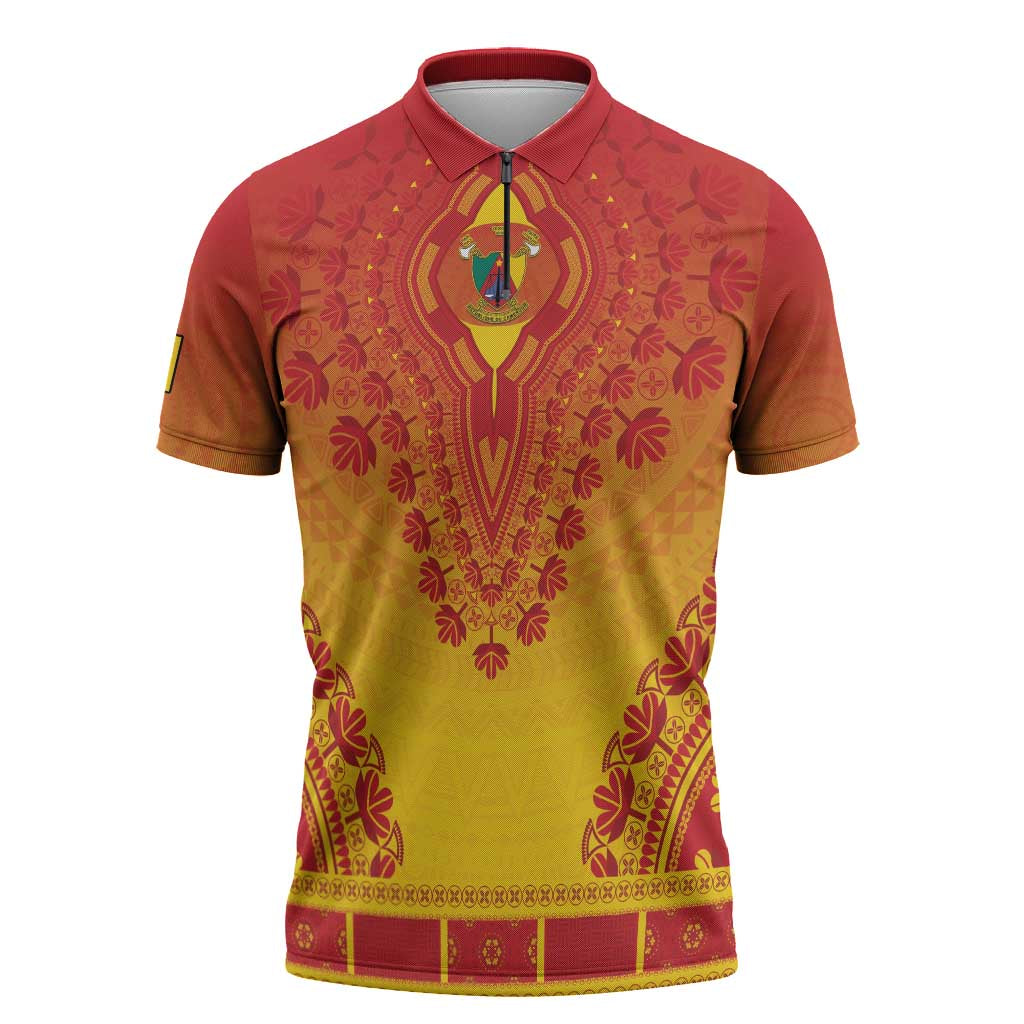 Personalized Cameroon African Dashiki Zipper Polo Shirt - Wonder Print Shop