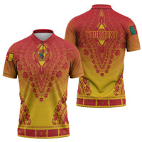 Personalized Cameroon African Dashiki Zipper Polo Shirt - Wonder Print Shop