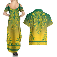 Personalized Ghana African Dashiki Couples Matching Summer Maxi Dress and Hawaiian Shirt - Wonder Print Shop